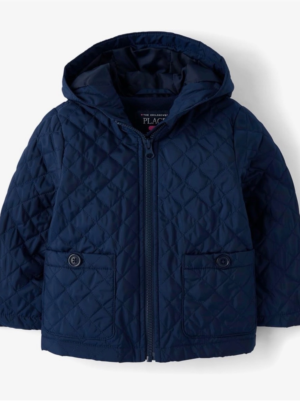 The Children's Place Navy Quilted Hooded Puffer Jacket